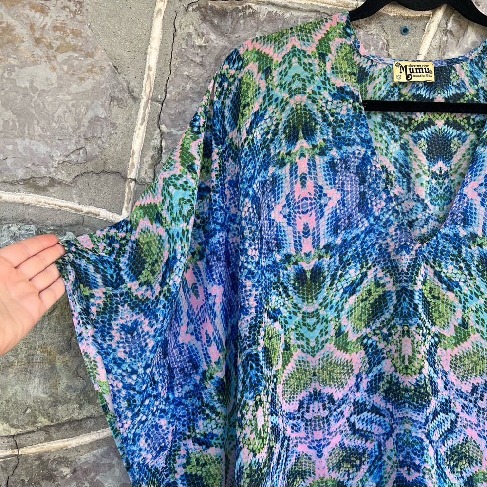 Show Me Your Mumu snakeskin tunic blouse